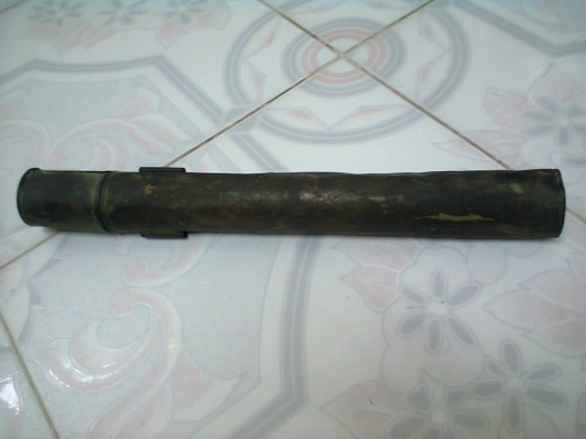 กระบอกทองเหลือง สำหรับใส่แผนที่ ของโบราณ