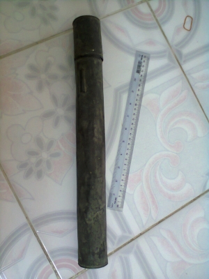 กระบอกทองเหลือง สำหรับใส่แผนที่ ของโบราณ