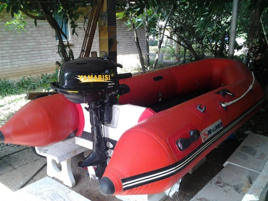 ขายเรือยางพร้อมเครื่อง yamabisi 5.แรง4จังหวะ