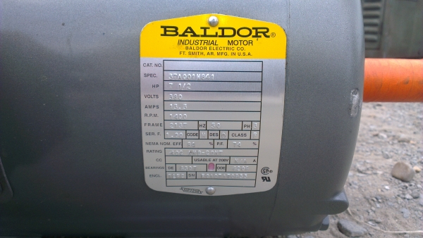 Sell> ขายมอเตอร์ Baldor USA 7.5 แรงม้า 380V. 1460 rpm. 4 Pole. ของใหม่ไม่เคยใช้งาน กำแพงแสน นครปฐมครับ