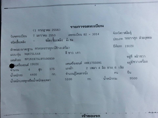 ขายISUZU NQR เครื่อง175แรง ปี53 เครื่องดี คัชซีสวย พ.เพาเวอร์ เบรกทิฟฟี่ สภาพสวยมาก พร้อมใช้งาน เอกสารพร้อมโอน สนใจโทร090-8588220 คุณนะ ID:narong498 หรือwww.truck.in.th/498