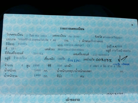 ขายดาว์น Toyota Wish 2008