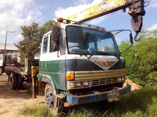 ขายรถบรรทุกหกล้อติดเครน FO1763 เครื่อง HO7c-185 แรง ติดเครน 3 ตัน 3 ชัก ช่วงกระบะยาว 6 เมตร ทะเบียนพร้อม