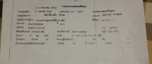 รถบรรทุก 10 ล้อ 2 เพลาMITSUBISHI ปี 2540 ราคา 860,000 บ.