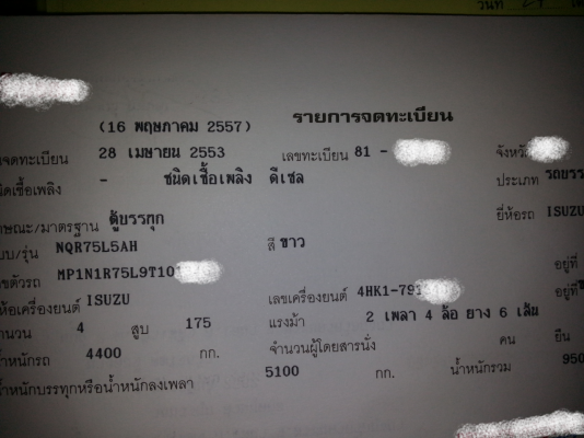 ขายด่วน 6 ล้อตู้แห้ง ยาว 5.5 เมตร อีซูซุ NQR 175 แรงม้า ปี 53 ยูโร 3
