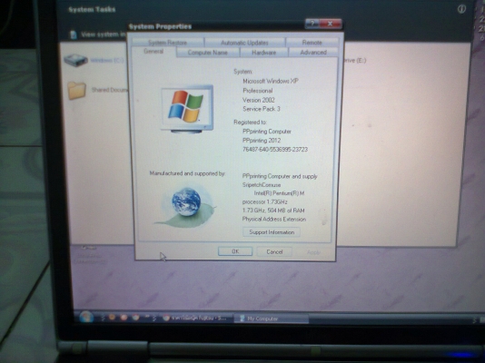 โน็ตบุ๊คFUJITSU พร้อมพัดลมระบายความร้อน