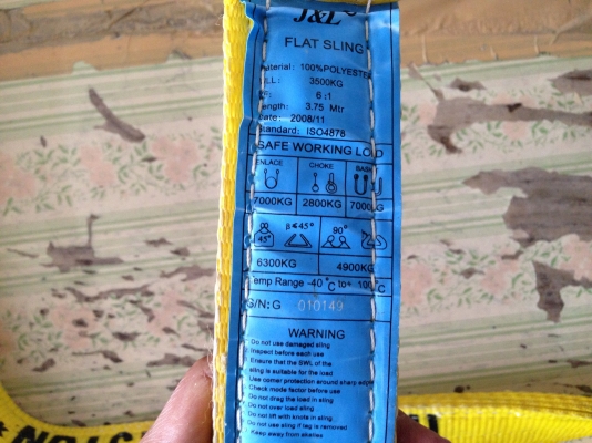 ขายสลิงแบนยกของ อเนกประสงค์ J&L Flat sling แบบมีหูคล้องในตัว รับน้ำหนักได้ 3.5 ตัน ยาว 3.75 เมตร ของใหม่ไม่เคยใช้งาน มีหลายเส้นครับ ขายสลิงแบนยกของ อเนกประสงค์ J&L Flat sling แบบมีหูคล้องในตัว รับน้ำหนักได้ 3.5 ตัน ยาว 3.75 เมตร ของใหม่ไม่เคยใช้งาน มีหลายเส้นครับ