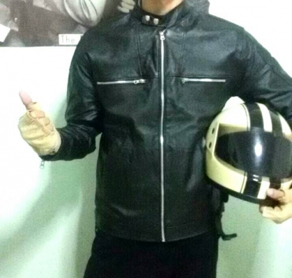 เสื้อหนังคอจีน มีสีดำ/น้ำตาล ของใหมทุกตัว มีทุกไซส์ ครับ