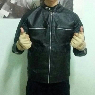 เสื้อหนังคอจีน มีสีดำ/น้ำตาล ของใหมทุกตัว มีทุกไซส์ ครับ