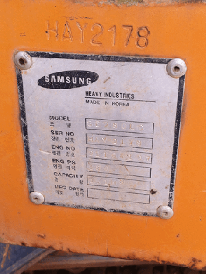 ขายรถแมคโค SAMSUNG SE280 LCขายตามสภาพ เอกสารอินวอย