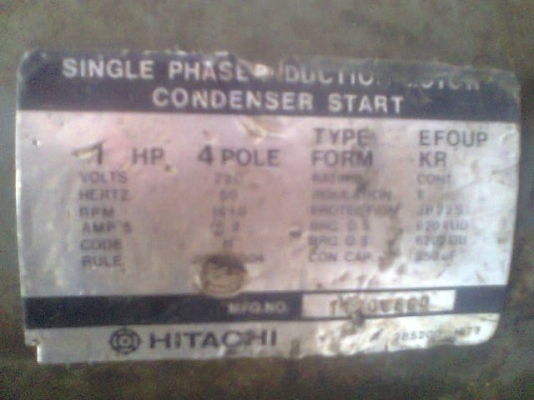 ขายมอเตอร์ 1 แรง ฮิตาชิ