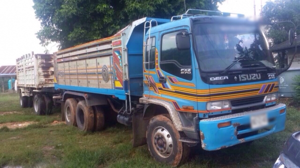 ขายรถบรรทุกพ่วง ISUZU นางฟ้า FXZ23NFY หัว dcca (หัวเก่าผุ) เครื่อง 240 แรง ดัมพ์แม่ลูก ลูก 2 เพลา ทะเบียนพร้อม