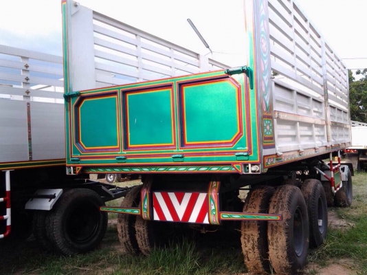 ขายลูกพ่วงกระบะดั้มสามมิตรคอกสูง3เพลายาว7เมตร ของใหม่