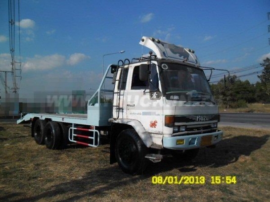 อีซูซุ ร็อคกี้ รถเทเลอร์ สำหรับขนย้ายแบคโฮ 10 ล้อ 1 เพลา FVM12MY / 6BG 175 แรงม้า หางเทเลอร์ขนย้ายแบคโฮ