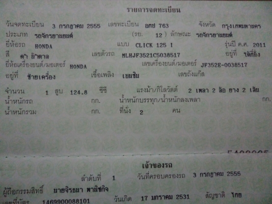 ขาย Honda Click 125i ปี 2012 สีดำ-น้ำตาล