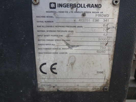 เครื่อปั๊มลม INGERSOLL RAND PORTABLE AIR COMPRESSOR p180