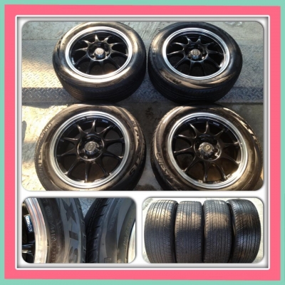 ขายแม็กมือ2 Enkei tuning SC33 ขอบ15 4/100+ ยางปี10 ราคา9500บาทถูก