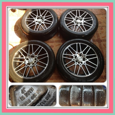 ขายแม็กแท้มือ2 17Make in Japan 4/5รู100ขอบ 17 + ยางปี10 ราคา 10,500 บาทถูก