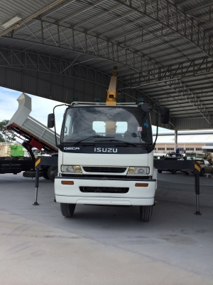ขายรถ 10 ล้อ ISUZU Deca พื้นเรียบ ติดเครน 5 ตัน 4 ปลอก