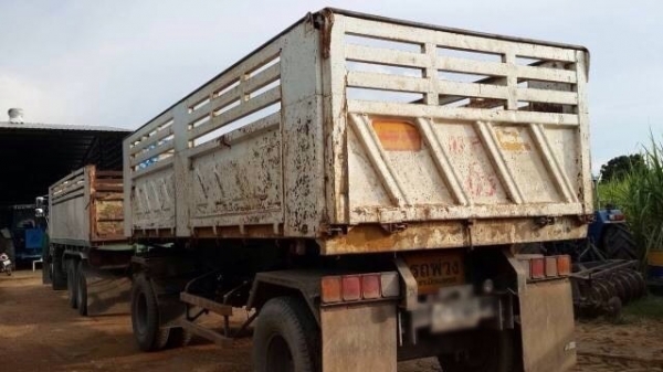 ขายลูกพ่วงดัมพ์สามมิตร 2 เพลา สภาพเดิมพร้อมใช้งาน ทะเบียนพร้อม