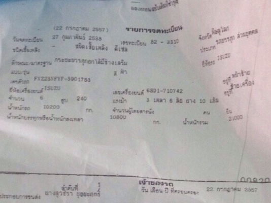 ขาย ISUZU  ROCKY FXZ 23 เครื่อง 240 แรง ดั้มพ์ สามมิตร