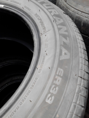 215/60R16 BRIDGESTONE TURANZA  ER33 ปี2011  MADE IN THAILAND ชุด 4 เส้น  TEL.081-427-3941
