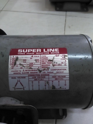 ขายมอเตอร์มิซู โตชิบา 1 แรง ไฟ 220/380 โวล์ สามารถต่อไฟบ้านได้คับ