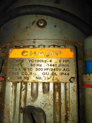 ขายมอเตอร์ champ 2 แรง ไฟบ้าน 220 โวล์