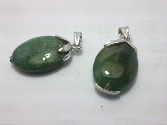 จี้ี้เงินหินแร่เขียว