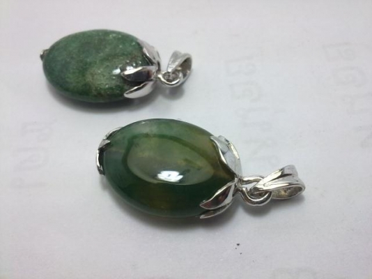 จี้ี้เงินหินแร่เขียว