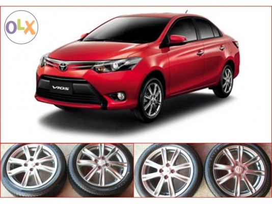 ล้อเดิม New Vios 1.5S ขอบ16พร้อมยาง Bridgestone 195-50R16 ปลายปี 13 ยางลงพื่นปี 14 ครับ