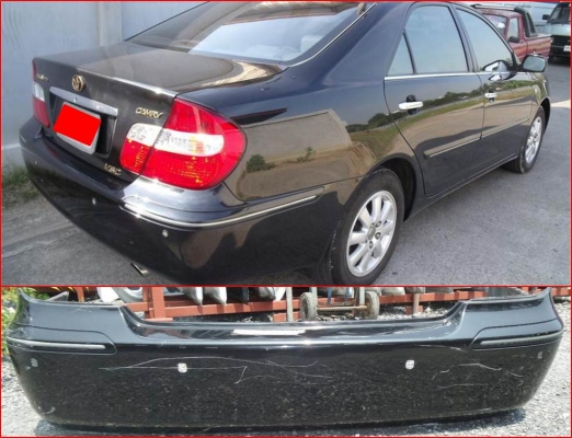 กันชนหลัง แคมรี่ ผู้นำ พร้อมคิ้วโครเมี่ยม ของแท้มือสอง