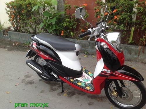 ขายyamaha fino สีดำเเดงขาว ปี2013