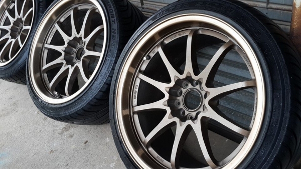 CE28 ขอบ 18 5รู114 หน้า 9.5 หลัง 10.5 พร้อมยางดอกเต็มๆปี1213