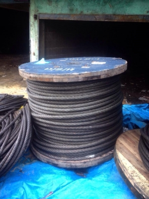 จำหน่าย ลวดสลิงมือสอง ขนาด1.1นิ้ว เกรียว6x36 made in korea สอบถามโทร 080-6135462