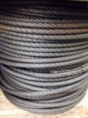 จำหน่าย ลวดสลิงมือสอง ขนาด1.1นิ้ว เกรียว6x36 made in korea สอบถามโทร 080-6135462