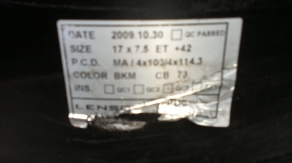 ขายล้อแม็กขอบ17 4/100,114 กว้าง7.5