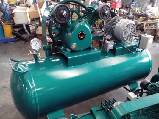 ขายปั๊มลม 7.5 HP ขนาด 500 ลิตรพร้อมมอเตอร์มิตรซูบิชิ ไฟ 380V.ประกอบใหม่ทั้งชุด