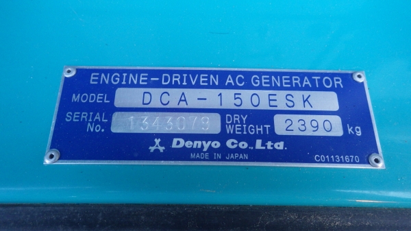 DENYO DCA-150ESK ปี 2009 เซ็ตนอกตรงจากญี่ปุ่น