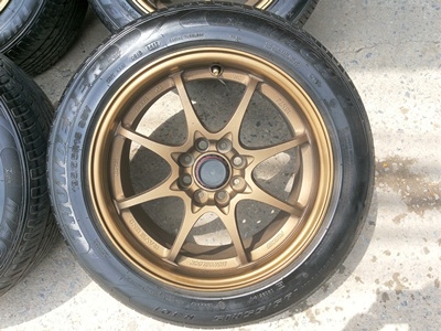 ขายล้อCE28 ขอบ15 4รู100 กว้าง 7ออฟ 35 พร้อมยาง 4 ล้อ