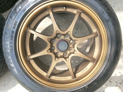 ขายล้อCE28 ขอบ15 4รู100 กว้าง 7ออฟ 35 พร้อมยาง 4 ล้อ