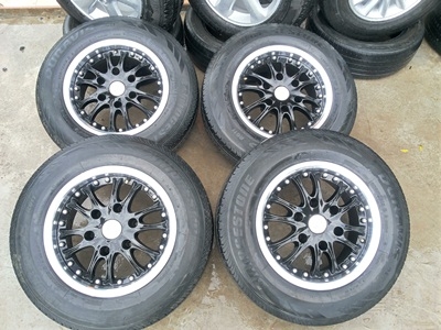 ขายล้อแม็ก BOSS ขอบ15X7 6รู สีดำขอบเงาพร้อมยาง 4 ล้อ