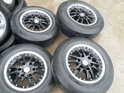 ขายล้อแม็ก BOSS ขอบ15X7 6รู สีดำขอบเงาพร้อมยาง 4 ล้อ