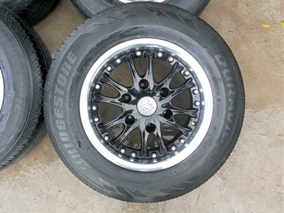 ขายล้อแม็ก BOSS ขอบ15X7 6รู สีดำขอบเงาพร้อมยาง 4 ล้อ