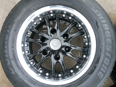 ขายล้อแม็ก BOSS ขอบ15X7 6รู สีดำขอบเงาพร้อมยาง 4 ล้อ