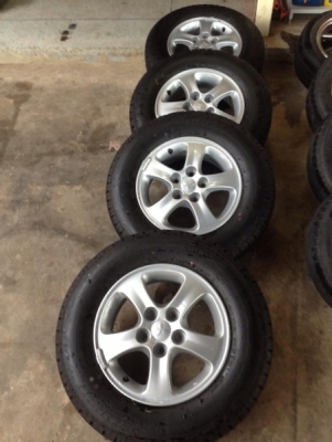 เเม็กป้ายเเดง Mitsubishi triton ขอบ15 พร้อมยาง Bridgestone 215/70/15