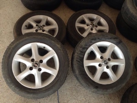 ขายเเม็กมือสอง ขอบ14 4/100 พร้อมยางGoodyear  185/65/14