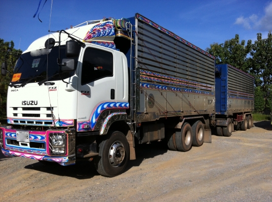ขายรถพ่วง 22 ล้อ 2 เพลา แม่-ลุก กระบะเนียมคอกเกษตรดั้ม ISUZU DECA FXZ 360 ปี.56 ขายดาวน์แค่ 1050000 เท่านั้น วิ่งแค่80.000 กว่าๆกิโล สวยมากๆ สนใจโทร