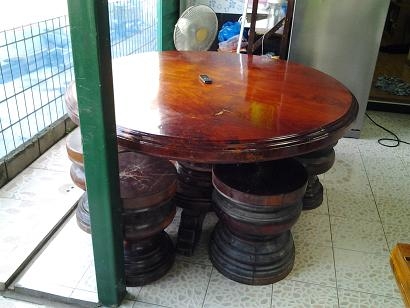 ขายโต๊ะกลมไม้มะค่า 49 นิ้ว ลายสวย มือสอง ขายโต๊ะกลมไม้มะค่า 49 นิ้ว ลายสวย มือสอง
