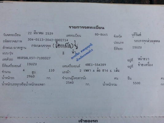 ขายISUZU NKR110แรง ปี39 เครื่องดี แคชซีสวย ยางดี สภาพพร้อมใช้งาน เอกสารพร้อมโอน สนใจโทร 090-8588220คุณนะ ID:narong498 หรือ www.truck.in.th/498